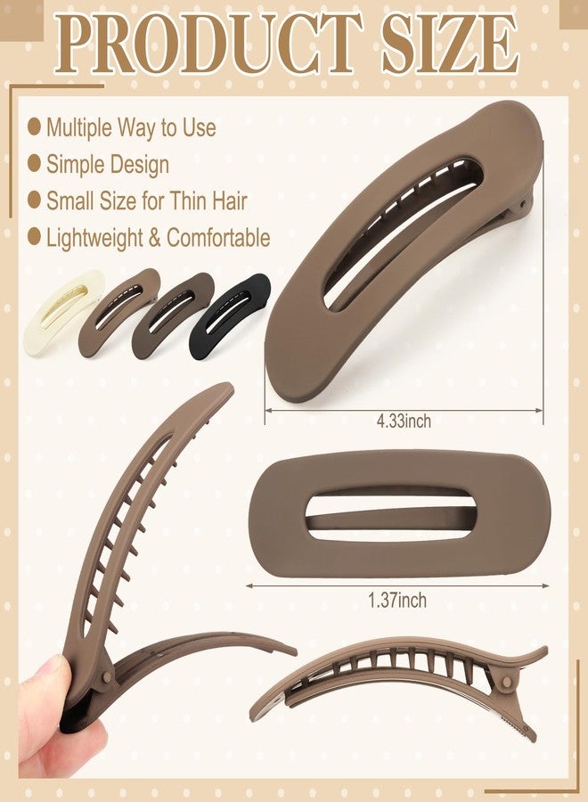 ProSuites 8 PCS Flat Hair Clips, 2 Styles French Claw Clips Strong Hold for Women Girls Thin Hair - Image 3